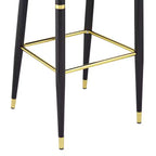Studio 55D Simone Tabouret de bar noir mat 31 1/2 po de haut moderne Coussin en velours gris foncé avec dossier Repose-pieds pour îlot de cuisine à hauteur de comptoir