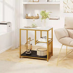 Table d'appoint de canapé Costway à 3 niveaux avec étagère de rangement ouverte Buffet moderne pour salon