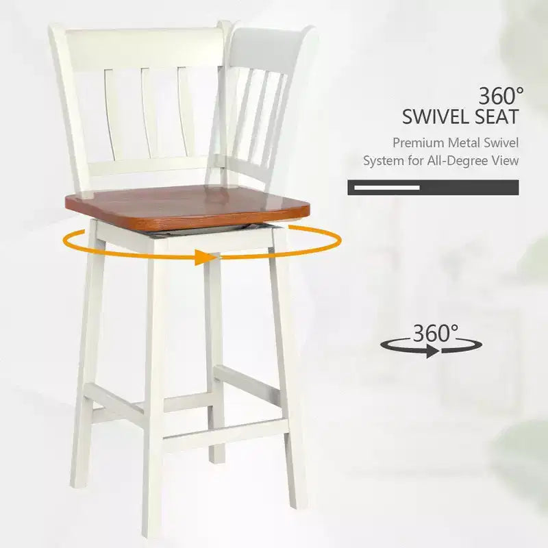 Lot de 2 tabourets de bar Costway, pivotants, hauteur de comptoir 62,2 cm avec repose-pieds
