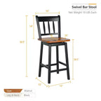 Lot de 2 tabourets de bar Costway, pivotants, hauteur de comptoir 62,2 cm avec repose-pieds