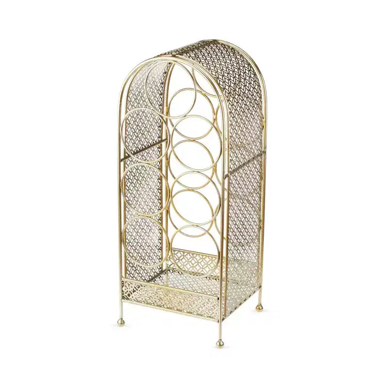Porte-bouteilles Twine Trellis, 7 bouteilles, rangement de vin doré pour comptoir, en fonte