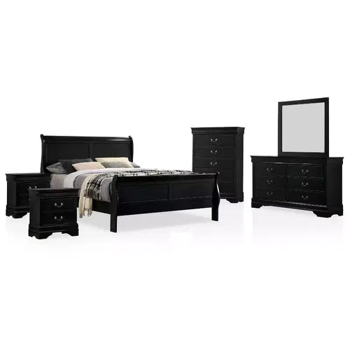 6pc Sliver Sleigh Bedroom Set - HOMES: Inside + Out