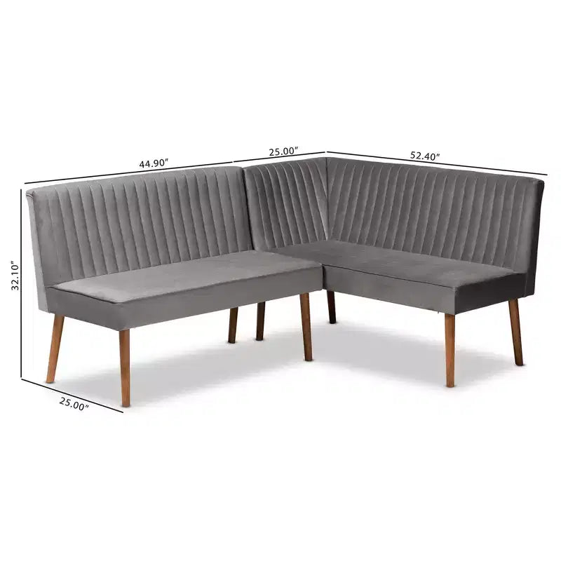 Ensemble banquette d'angle repas Alvis 2 pièces - Baxton Studio
