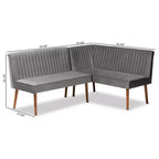 Ensemble banquette d'angle repas Alvis 2 pièces - Baxton Studio