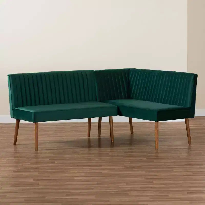 Ensemble banquette d'angle repas Alvis 2 pièces - Baxton Studio