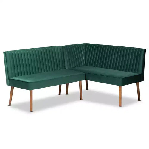 2pc Alvis Upholstered Dining Nook Banquette Set - Baxton Studio