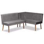 Ensemble banquette d'angle repas Alvis 2 pièces - Baxton Studio
