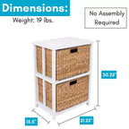 BirdRock Home Meuble de rangement à 2 niveaux en jonc de mer – Naturel