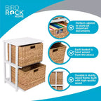 BirdRock Home Meuble de rangement à 2 niveaux en jonc de mer – Naturel