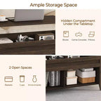 Table basse relevable Yaheetech avec rangement et 2 étagères ouvertes pour salon, salle de réception, bureau