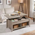 Table basse relevable Yaheetech avec rangement et 2 étagères ouvertes pour salon, salle de réception, bureau