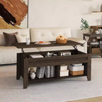 Table basse relevable Yaheetech avec rangement et 2 étagères ouvertes pour salon, salle de réception, bureau