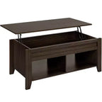 Table basse relevable Yaheetech avec rangement et 2 étagères ouvertes pour salon, salle de réception, bureau