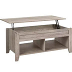 Table basse relevable Yaheetech avec rangement et 2 étagères ouvertes pour salon, salle de réception, bureau