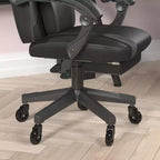 Chaise de jeu Flash Furniture X40, chaise d'ordinateur de course avec dossier et accoudoirs entièrement inclinables et roulettes transparentes, repose-pieds coulissant