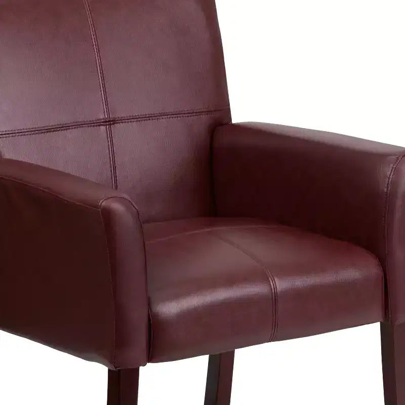 Fauteuil de réception de direction Emma et Oliver en cuir avec pieds en acajou