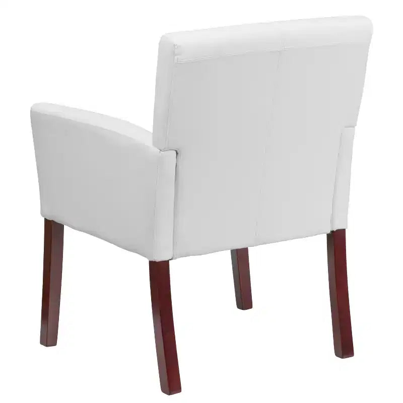 Fauteuil de réception de direction Emma et Oliver en cuir avec pieds en acajou
