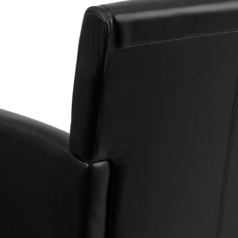 Fauteuil de réception de direction Emma et Oliver en cuir avec pieds en acajou