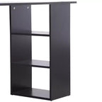 HOMCOM Bureau d'ordinateur moderne 47" pour la maison et le bureau, combo bibliothèque, table d'écriture, poste de travail avec 3 tiroirs et étagère de rangement - Blanc