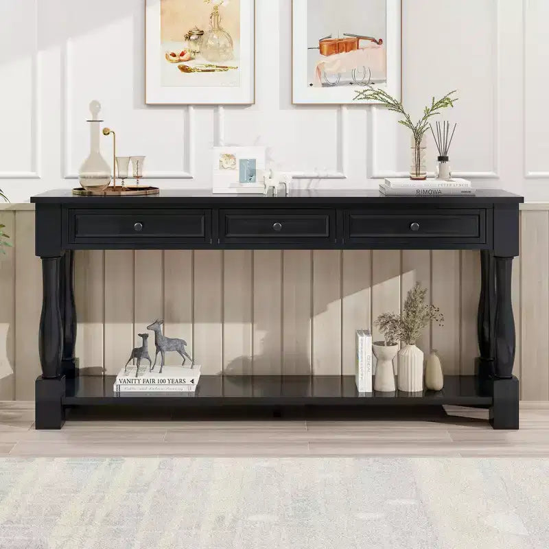 Console extra-épaisse 63 L avec tiroirs et étagère RE-ModernLuxe