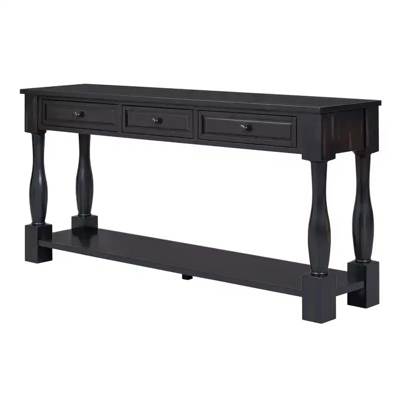 Console extra-épaisse 63 L avec tiroirs et étagère RE-ModernLuxe