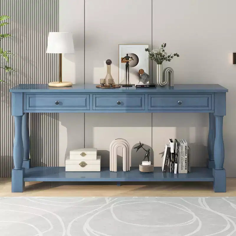 Console extra-épaisse 63 L avec tiroirs et étagère RE-ModernLuxe
