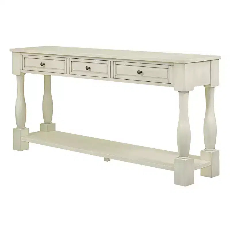 Console extra-épaisse 63 L avec tiroirs et étagère RE-ModernLuxe