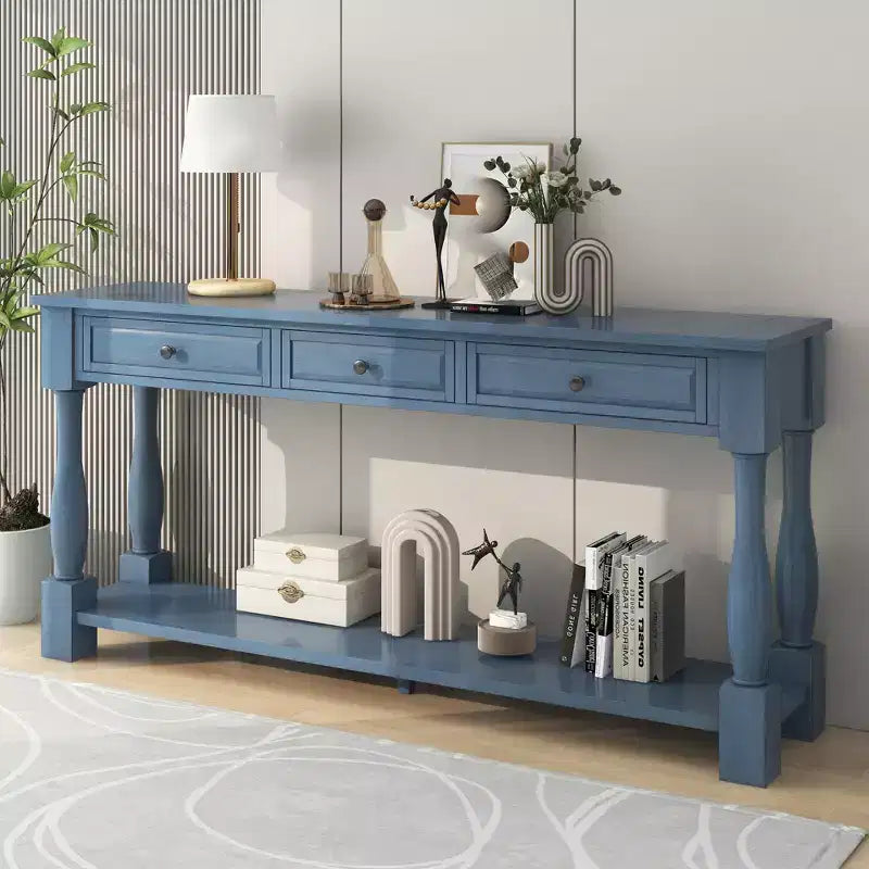 Console extra-épaisse 63 L avec tiroirs et étagère RE-ModernLuxe
