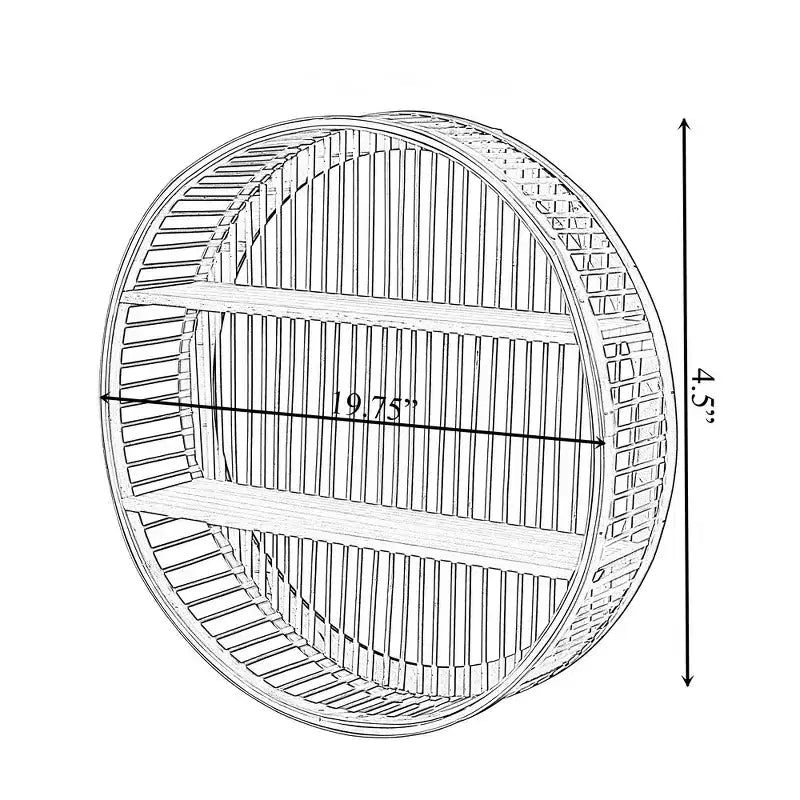 Étagère décorative ronde en rotin Vintiquewise à 2 niveaux pour la salle à manger, le salon ou le bureau.