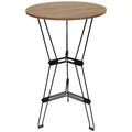Sunnydaze Indoor Modern Furniture Steel Wire Bar Table with Faux Woodgrain Tabletop - Brown