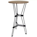 Table de bar d'intérieur moderne Sunnydaze avec plateau en acier et imitation bois - Marron