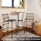 Table de bar d'intérieur moderne Sunnydaze avec plateau en acier et imitation bois - Marron