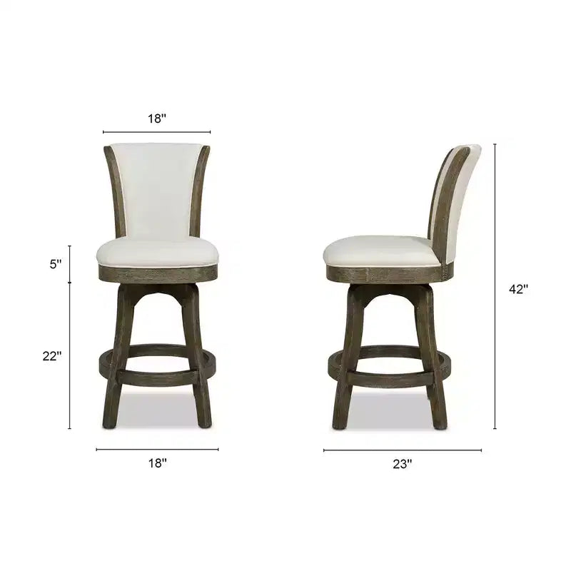 Tabouret de bar pivotant sans accoudoirs Jennifer Taylor Home Henry, hauteur comptoir, 27 pouces