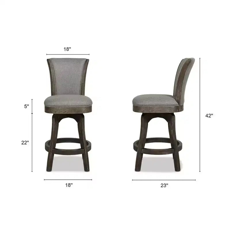 Tabouret de bar pivotant sans accoudoirs Jennifer Taylor Home Henry, hauteur comptoir, 27 pouces