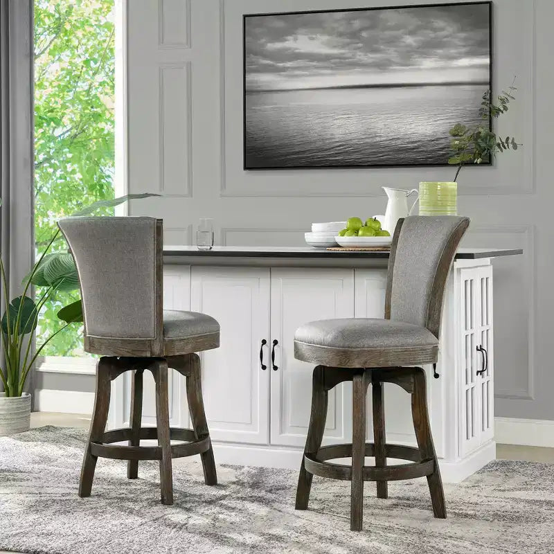 Tabouret de bar pivotant sans accoudoirs Jennifer Taylor Home Henry, hauteur comptoir, 27 pouces