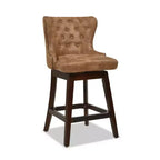 Tabouret de bar pivotant à 360° et à hauteur de comptoir, dossier haut capitonné, Jennifer Taylor Home Holmes 27