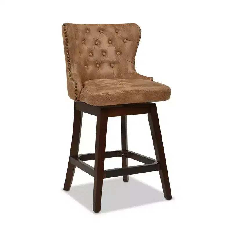 Tabouret de bar pivotant à 360° et à hauteur de comptoir, dossier haut capitonné, Jennifer Taylor Home Holmes 27