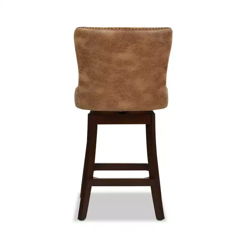 Tabouret de bar pivotant à 360° et à hauteur de comptoir, dossier haut capitonné, Jennifer Taylor Home Holmes 27