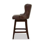 Tabouret de bar pivotant à 360° et à hauteur de comptoir, dossier haut capitonné, Jennifer Taylor Home Holmes 27