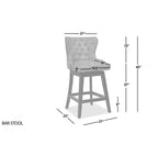 Tabouret de bar pivotant à 360° et à hauteur de comptoir, dossier haut capitonné, Jennifer Taylor Home Holmes 27