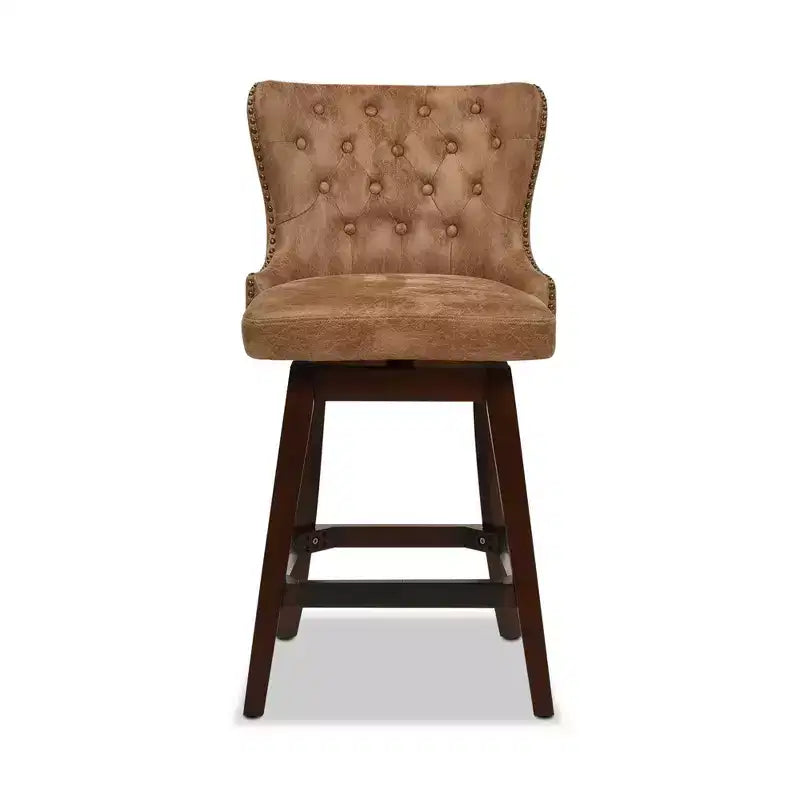 Tabouret de bar pivotant à 360° et à hauteur de comptoir, dossier haut capitonné, Jennifer Taylor Home Holmes 27