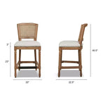 Tabouret de bar sans bras haut dossier en rotin et osier Triomphe Jennifer Taylor Home