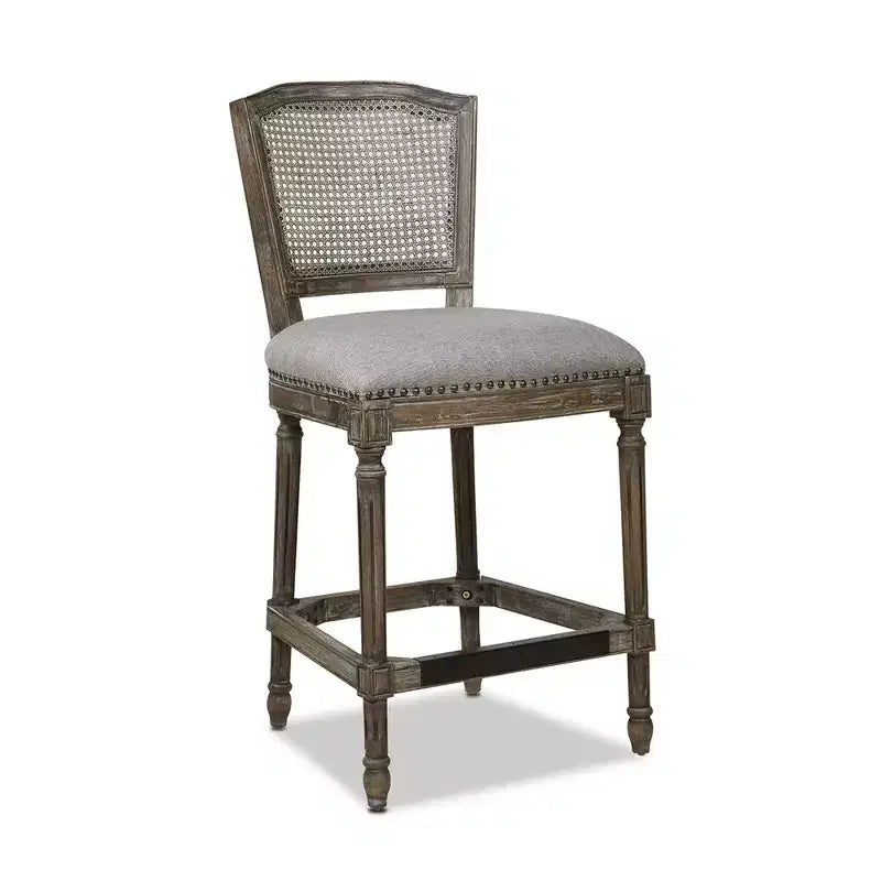 Tabouret de bar sans bras haut dossier en rotin et osier Triomphe Jennifer Taylor Home