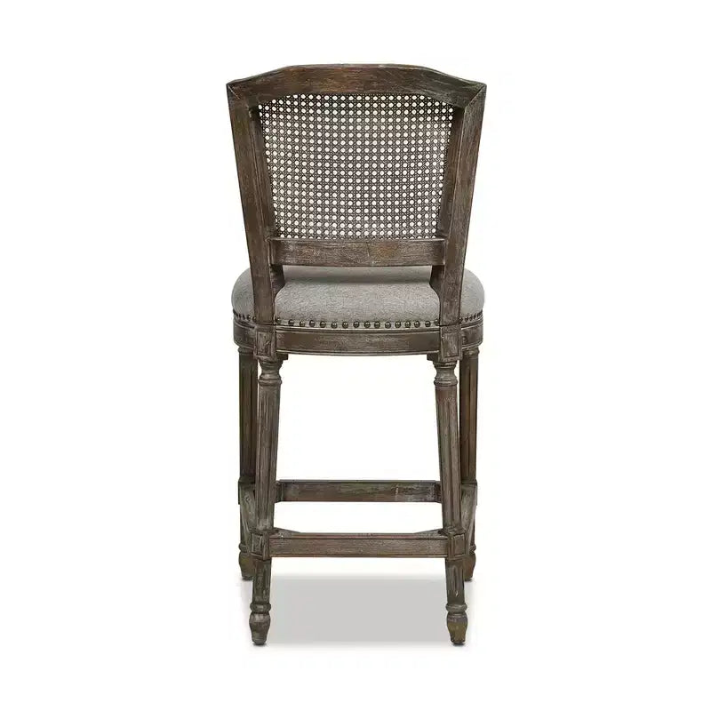 Tabouret de bar sans bras haut dossier en rotin et osier Triomphe Jennifer Taylor Home