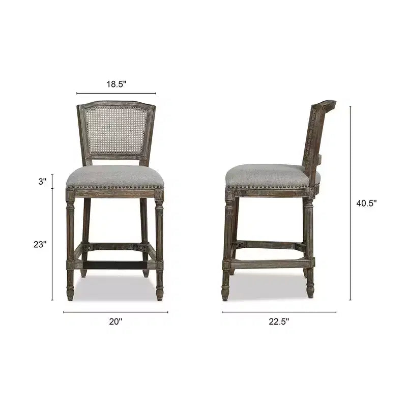 Tabouret de bar sans bras haut dossier en rotin et osier Triomphe Jennifer Taylor Home
