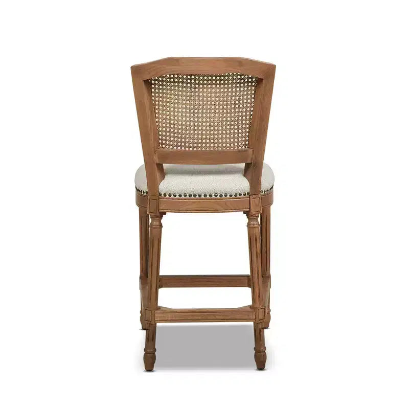 Tabouret de bar sans bras haut dossier en rotin et osier Triomphe Jennifer Taylor Home