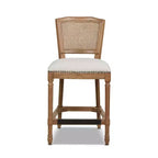 Tabouret de bar sans bras haut dossier en rotin et osier Triomphe Jennifer Taylor Home