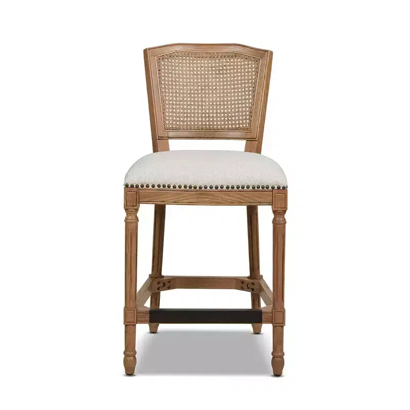 Tabouret de bar sans bras haut dossier en rotin et osier Triomphe Jennifer Taylor Home