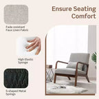 Costway Fauteuil moderne 1 ou 2 pièces avec cadre en bois de caoutchouc et oreiller lombaire Gris/Beige