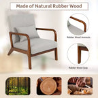 Costway Fauteuil moderne 1 ou 2 pièces avec cadre en bois de caoutchouc et oreiller lombaire Gris/Beige